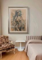 Prachtig groot aquarel, vrouwelijk naakt., Antiek en Kunst, Ophalen of Verzenden