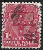 1 Postzegel Nieuw-Zuid-Wales1897 Wapenschild, Ophalen of Verzenden, Gestempeld, Koningshuis