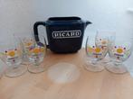 Ricard glazen met bloemen 6 stuks en waterkan van 1 liter, Verzamelen, Ophalen of Verzenden, Nieuw, Waterglas