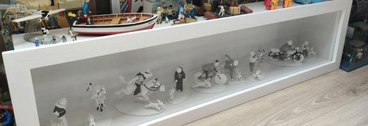 Collection complète 9 figurines Tintin hors-séries + vitrine, Verzamelen, Beelden en Beeldjes, Gebruikt, Ophalen of Verzenden