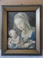 Maria Madonna met kindje Jezus antieke prent lijst 15x18 cm, Antiek en Kunst, Ophalen of Verzenden