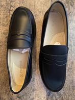 Castiliaanse Leren mocassin, Schoenen met lage hakken, Zwart, Nieuw, Pisamonas