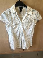 Witte blouse met zwarte stippen van H&M, Taille 34 (XS) ou plus petite, Porté, H&M, Enlèvement ou Envoi