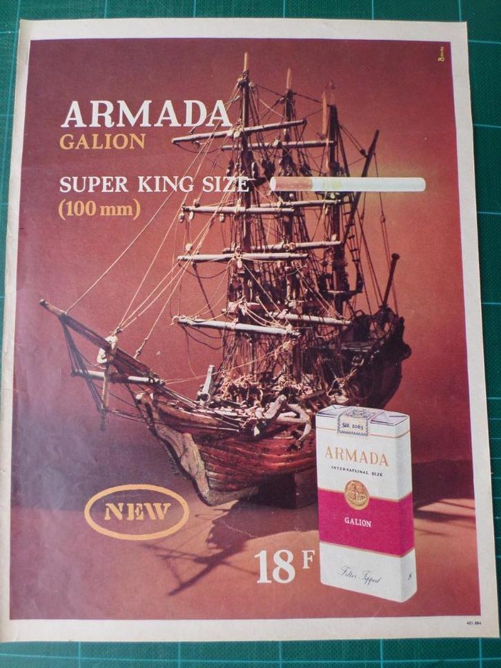 Armada cigarettes - publicité papier - 1968, Verzamelen, Merken en Reclamevoorwerpen, Gebruikt, Overige typen, Ophalen of Verzenden