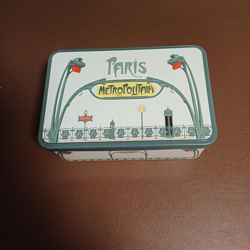 Metalen doos „Paris”, Verzamelen, Blikken, Ophalen of Verzenden