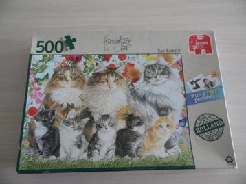 PUZZLE  500  PIÈCES      FAMILLE DE CHATS      JUMBO, Enlèvement ou Envoi, 500 à 1500 pièces, Comme neuf, Puzzle