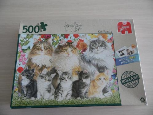 JUMBO CAT FAMILY LEGPUZZEL VAN 500 STUKJES, Hobby en Vrije tijd, Denksport en Puzzels, Zo goed als nieuw, Legpuzzel, 500 t/m 1500 stukjes