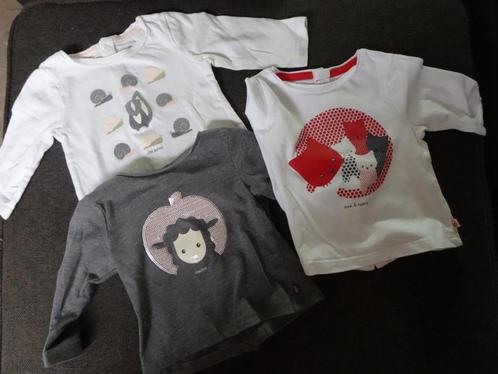 3 T-shirts à imprimé animalier (Obaibi - Taille 59), Enfants & Bébés, Vêtements de bébé | Taille 56, Comme neuf, Garçon ou Fille