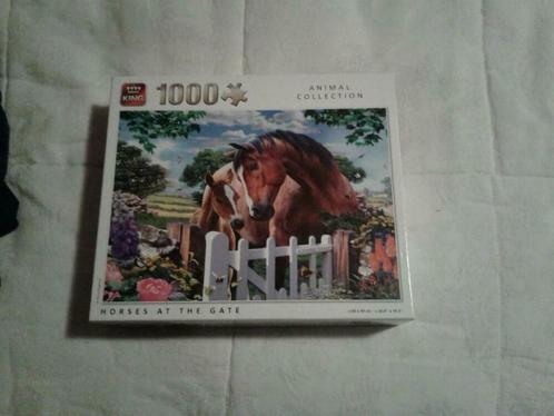 paardenpuzzel 1000 stukjes bruin paard, Hobby & Loisirs créatifs, Sport cérébral & Puzzles, Utilisé, Puzzle, 500 à 1500 pièces