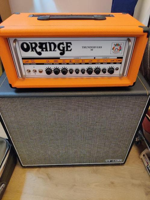 Orange thunderverb 50 + TT Custom 2x12 cab, Muziek en Instrumenten, Versterkers | Bas en Gitaar, Zo goed als nieuw, Gitaar, 50 tot 100 watt