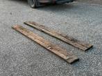 Twee treinbilzen, doorgezaagd tot planken, Ophalen, Zo goed als nieuw, Balken