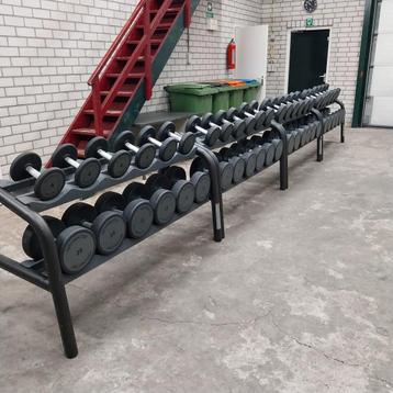 Technogym Pu DumbellsSet 4 kilo tot 50 kilo+Technogym Racks  beschikbaar voor biedingen