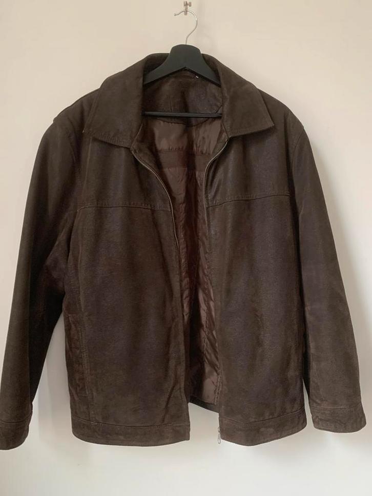 Echt suède leren jack voor heren 54R56 Xlarge, Kleding | Heren, Jassen | Zomer, Gedragen, Bruin, Ophalen of Verzenden