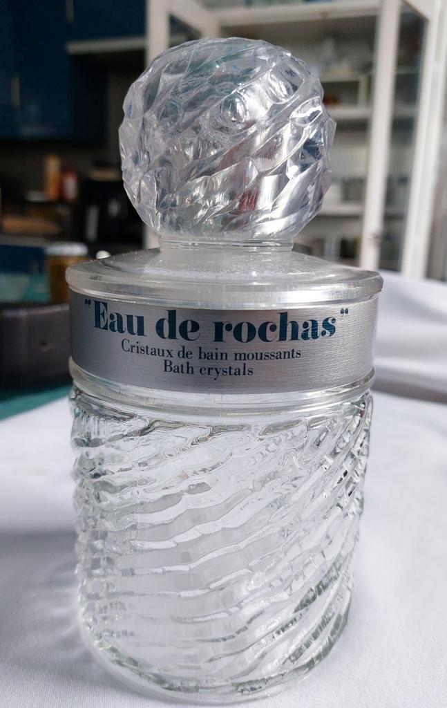 eau de Rochas lege glazen fles badzout vintage, Antiek en Kunst, Antiek | Glaswerk en Kristal, Ophalen of Verzenden