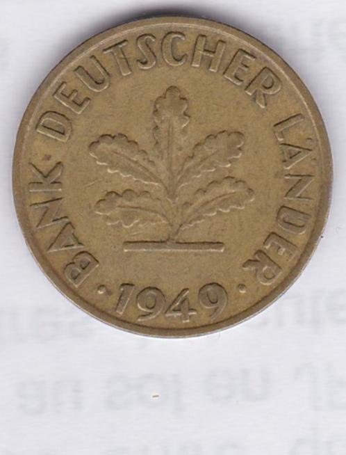 Duitsland 10 PFENNIG 1949 G, Postzegels en Munten, Munten | Europa | Niet-Euromunten, Losse munt, Duitsland, Ophalen of Verzenden