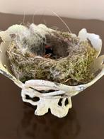 Schaal + echt nestje + stenen vogeltje., Huis en Inrichting, Ophalen of Verzenden, Zo goed als nieuw