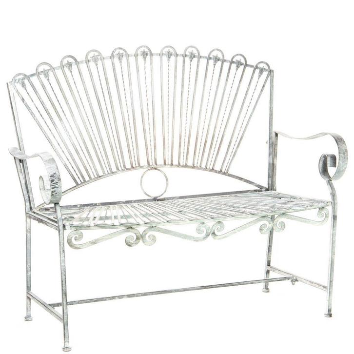 metalen tuinbank in grijze kleuren..., Tuin en Terras, Tuinmeubel-accessoires, Nieuw, Ophalen