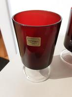 Vintage wijnglazen  luminarc rood (6 stuks ), Ophalen, Zo goed als nieuw