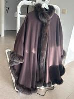 Wollen cape, echte pels, Nieuw!!!, Kleding | Dames, Jassen | Winter, Voss made in Germany, Ophalen, Zo goed als nieuw, Bruin