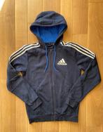 Sweat ADIDAS bleu & blanc avec capuche et tirette 14-16ans, Adidas, Gebruikt, Jongen of Meisje, Trui of Vest