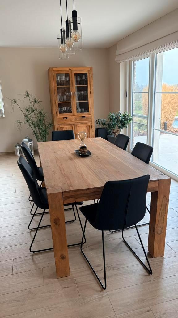 Salle à manger complète ( sauf chaises) en teck massif, Maison & Meubles, Tables | Tables à manger, Comme neuf, Teck, Enlèvement