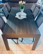 Complete eetkamer in zwarte houtlook, Huis en Inrichting, Ophalen, Gebruikt, Moderne houtlook, 6 tot 8 stoelen