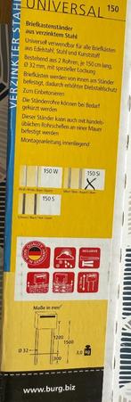 Inox brievenbuspaal Burg-Wächter, Tuin en Terras, Ophalen, Nieuw, Inox, Staande brievenbus