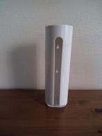 Katoenen dispenser, wand. houten deksel (H 24 cm), Wit, Zo goed als nieuw, Accessoires, Verzenden