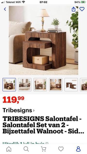 2 sets nachtkastje/salontafel/bijzettafel Nieuw, Enlèvement, Neuf