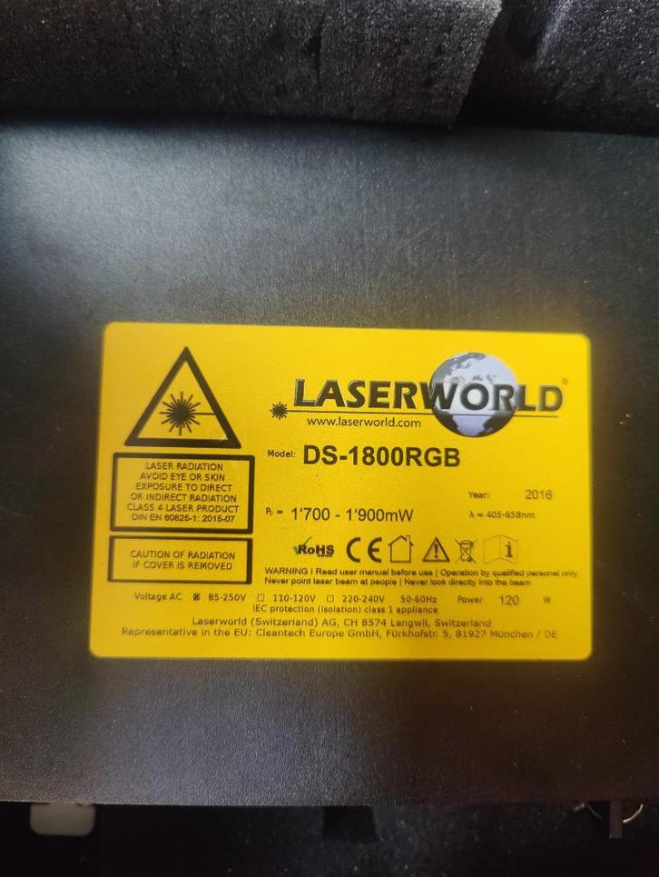 Laserworld DS-1800RGB kleuren laser incl. Pangolin software, Muziek en Instrumenten, Licht en Laser, Zo goed als nieuw, Laser
