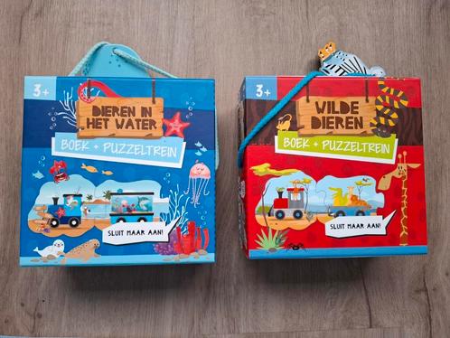 Puzzeltrein + boek, Kinderen en Baby's, Speelgoed | Kinderpuzzels, Gebruikt, Ophalen