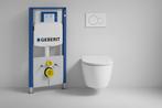Toilet + Geberit up320 + drukknop. Softclose en rimless, Ophalen, Nieuw, Toilet