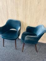 Stoelen blauw velvet, Huis en Inrichting, Stoelen, Ophalen, Zo goed als nieuw, Blauw