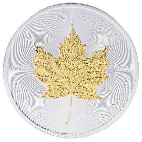 Canada 2014 - Silver 1 Troy Oz - 24ct Gold Plated Maple Leaf, Timbres & Monnaies, Monnaies | Amérique, Monnaie en vrac, Amérique du Nord
