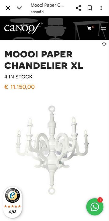 MOOOI kroonluchter luster hanglamp wit paper chandelier beschikbaar voor biedingen