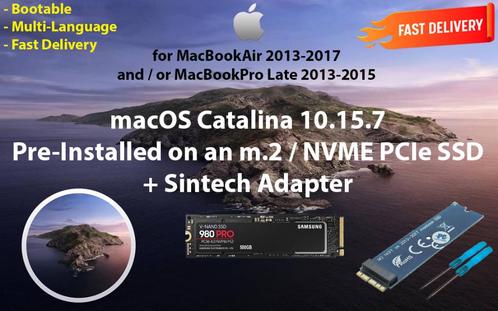 Catalina 10.15.7 Voor-Geïnstalleerde m.2 NVME SSD+Adapter, Computers en Software, Besturingssoftware, Nieuw, MacOS, Verzenden