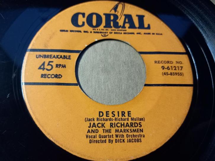 Jack Richards  – Desire / Pennies From Heaven '7, Cd's en Dvd's, Vinyl Singles, Gebruikt, Single, Pop, 7 inch, Ophalen of Verzenden
