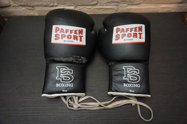 gedragen en gesigneerde bokshandschoenen van delfine persoon, Sport en Fitness, Boksen, Bokshandschoenen, Ophalen of Verzenden