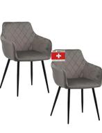 Chaises de salle à manger (6 pièces), velours gris, 40 euros, Enlèvement ou Envoi, Neuf, Gris