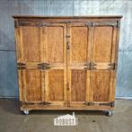 Antieke bakkerskast / rijskast op wielen / voorraadkast, Industrieel Brocante, 150 tot 200 cm, Ophalen of Verzenden, 150 tot 200 cm