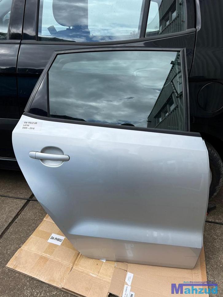 VW POLO 6R LA7W Zilver rechts achter deur portier 2009-2016, Auto-onderdelen, Carrosserie, Deur, Volkswagen, Gebruikt, Ophalen of Verzenden