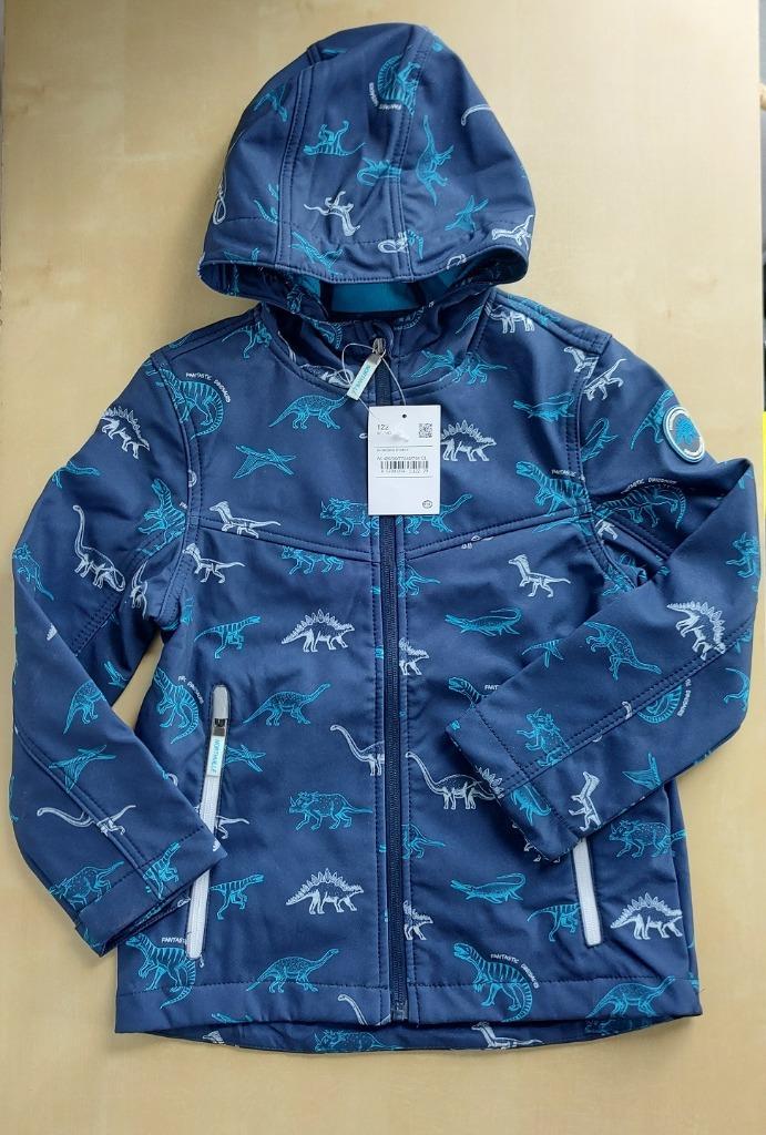 Mooie blauwe windbreker dino's, maat 122, Kinderen en Baby's, Kinderkleding | Maat 122, Nieuw, Jongen, Jas, Ophalen of Verzenden
