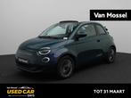 Fiat 500e C Icon 42 kWh | ECC | Navi | LMV | Cabrio | PDC |, Auto's, Fiat, Stof, Cabriolet, Blauw, Parkeersensor