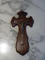 Cruicifix ancien en bois et laiton +- 1895, Autres types, Utilisé, Enlèvement ou Envoi, Christianisme | Catholique