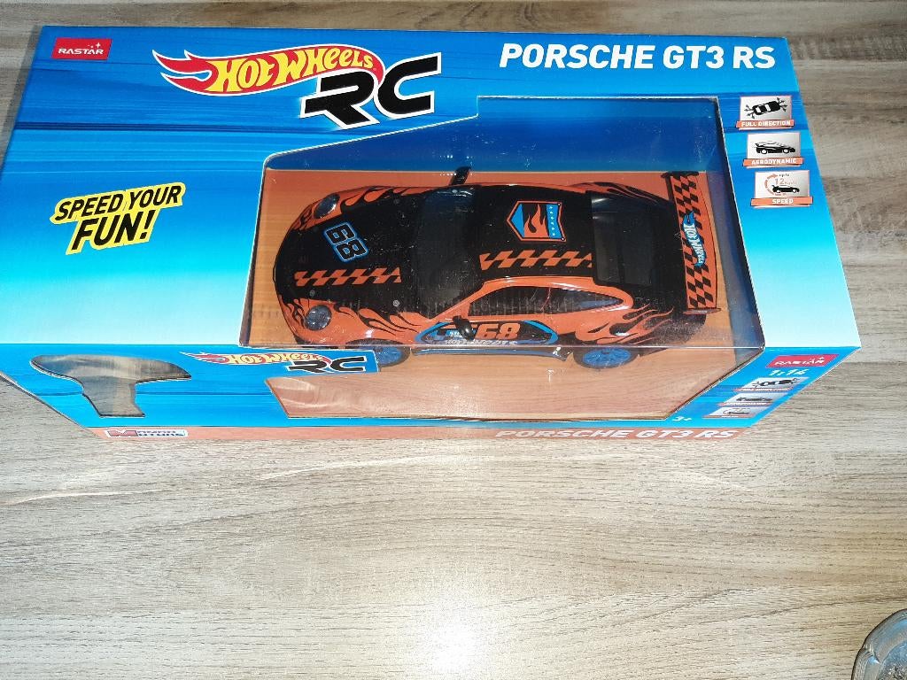 Hot Wheels 1/14 Porsche GT3 RS-RC, Hobby en Vrije tijd, Ophalen of Verzenden, Zo goed als nieuw, Auto