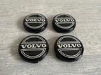 Volvo Zwart/wit Naafdoppen /Naafkappen 64mm set van 4 stuks, Verzenden, Nieuw, Volvo