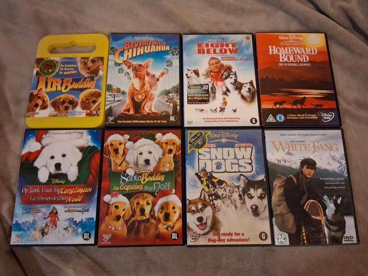 8 familiefilms met honden in de hoofdrol,  disney, Cd's en Dvd's, Dvd's | Kinderen en Jeugd, Zo goed als nieuw, Film, Dieren, Alle leeftijden