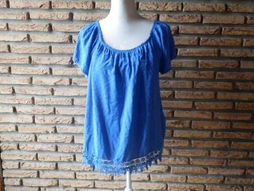 (155) - blouse femme t.42 bleue, Kleding | Dames, Blouses en Tunieken, Zo goed als nieuw, Maat 42/44 (L), Blauw, Ophalen of Verzenden