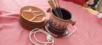Fondue stel met borden, Elektronische apparatuur, Fonduesets, Ophalen of Verzenden, Zo goed als nieuw, Elektrisch, Fondueset