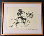 Prachtige Mickey Mouse tekeningen in houten kader, Ophalen of Verzenden
